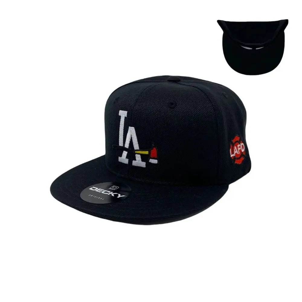 Los Angeles LA Axe Snapback Hat All Black